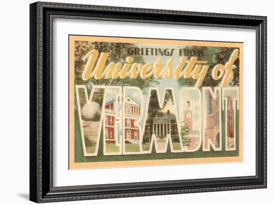 Greetings from University of Vermont-null-Framed Art Print