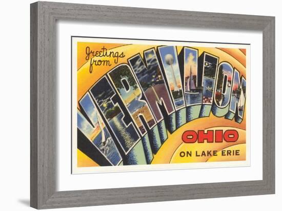 Greetings from Vermilion, Ohio-null-Framed Art Print