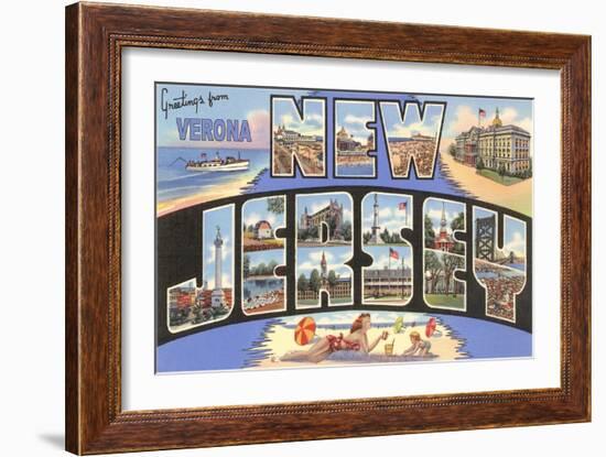 Greetings from Verona, New Jersey-null-Framed Art Print