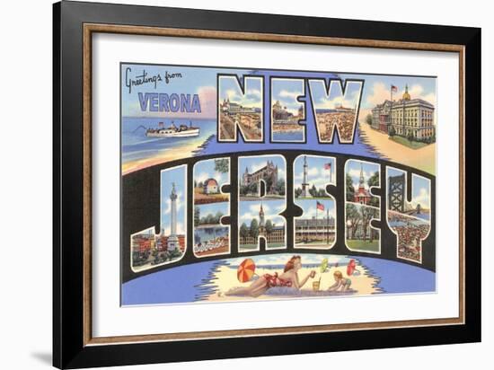 Greetings from Verona, New Jersey-null-Framed Art Print