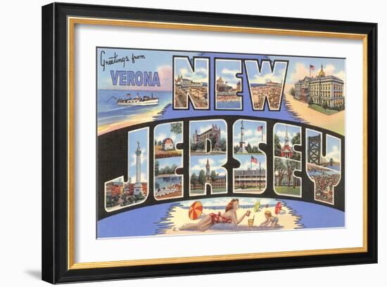 Greetings from Verona, New Jersey-null-Framed Art Print