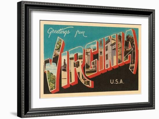 Greetings from Virginia, USA-null-Framed Art Print