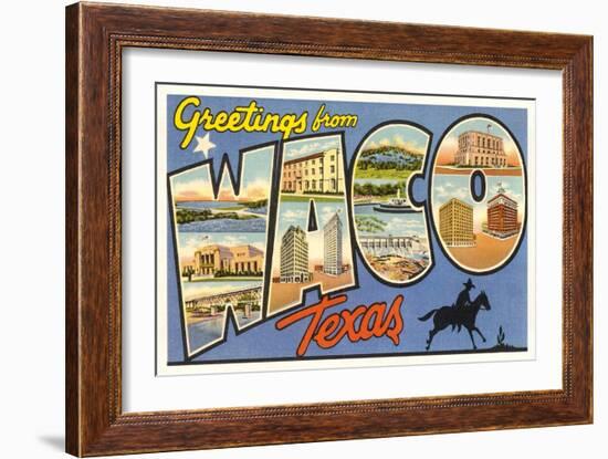 Greetings from Waco, Texas-null-Framed Art Print