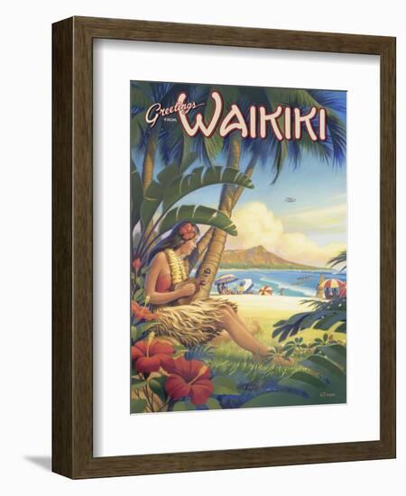 Greetings from Waikiki-Kerne Erickson-Framed Art Print