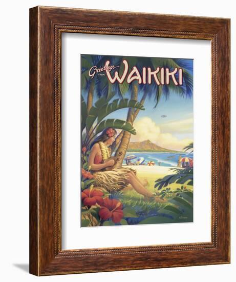 Greetings from Waikiki-Kerne Erickson-Framed Art Print