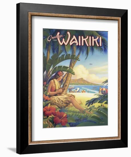 Greetings from Waikiki-Kerne Erickson-Framed Art Print