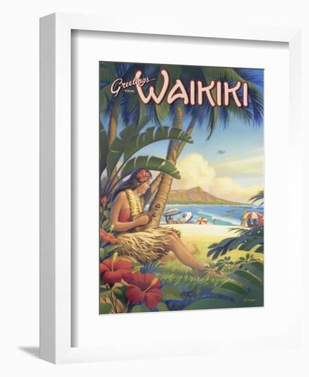 Greetings from Waikiki-Kerne Erickson-Framed Art Print