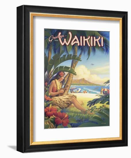 Greetings from Waikiki-Kerne Erickson-Framed Art Print