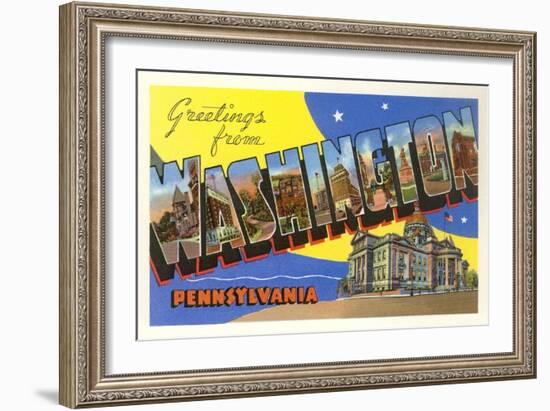 Greetings from Washington, Pennsylvania-null-Framed Art Print