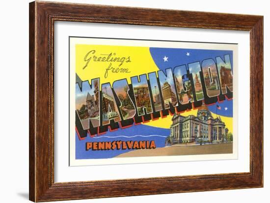 Greetings from Washington, Pennsylvania-null-Framed Art Print