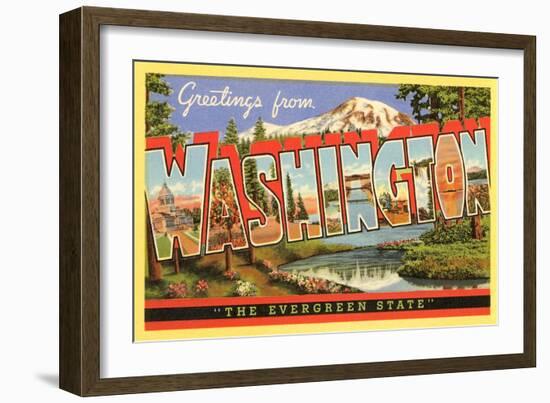 Greetings from Washington, the Evergreen State-null-Framed Giclee Print