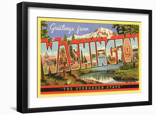 Greetings from Washington, the Evergreen State-null-Framed Giclee Print