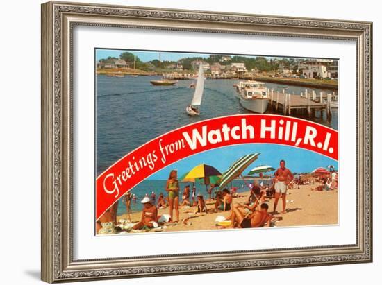 Greetings from Watch Hill, Rhode Island-null-Framed Art Print