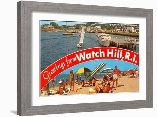 Greetings from Watch Hill, Rhode Island-null-Framed Art Print