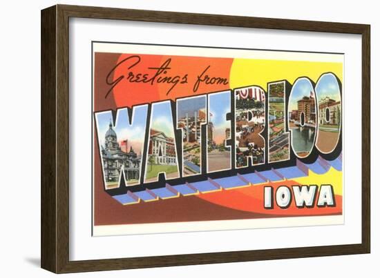 Greetings from Waterloo, Iowa-null-Framed Art Print