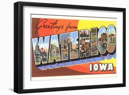 Greetings from Waterloo, Iowa-null-Framed Art Print