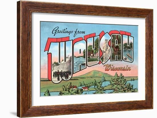 Greetings from Wausau, Wisconsin-null-Framed Art Print