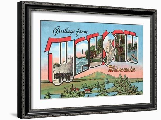 Greetings from Wausau, Wisconsin-null-Framed Art Print