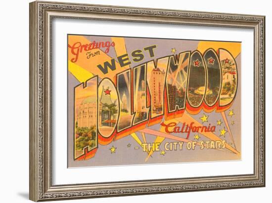 Greetings from West Hollywood, California-null-Framed Premium Giclee Print