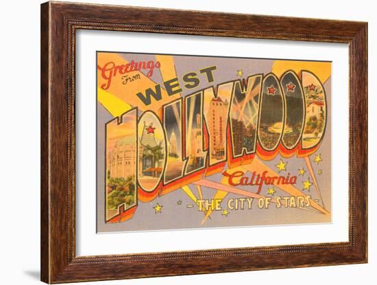 Greetings from West Hollywood, California-null-Framed Premium Giclee Print