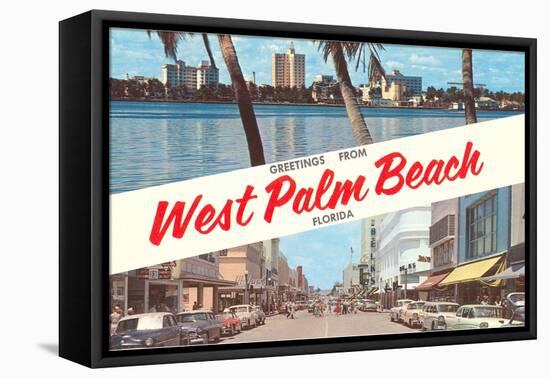 Greetings from West Palm Beach, Florida-null-Framed Stretched Canvas