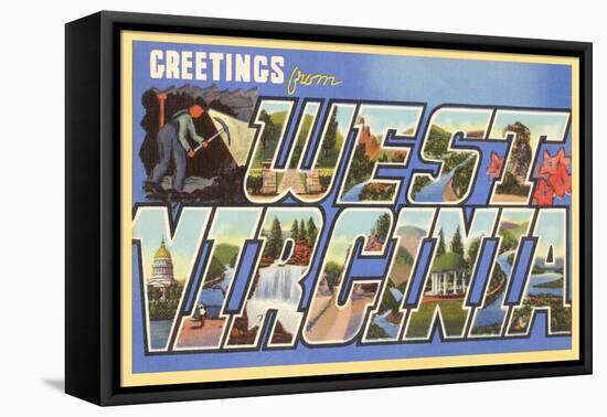 Greetings from West Virginia-null-Framed Stretched Canvas