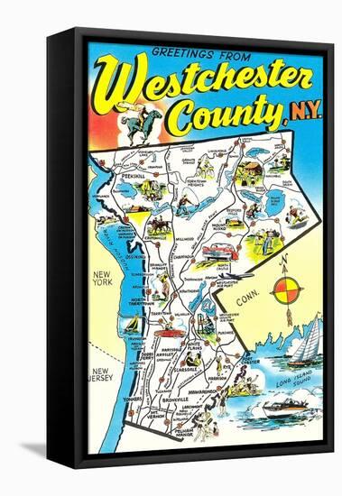 Greetings from Westchester County-null-Framed Stretched Canvas