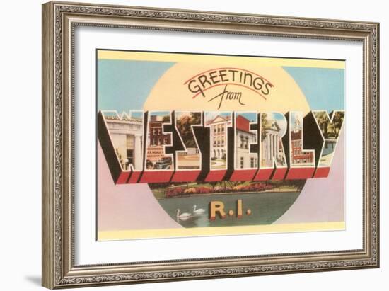 Greetings from Westerly, Rhode Island-null-Framed Art Print