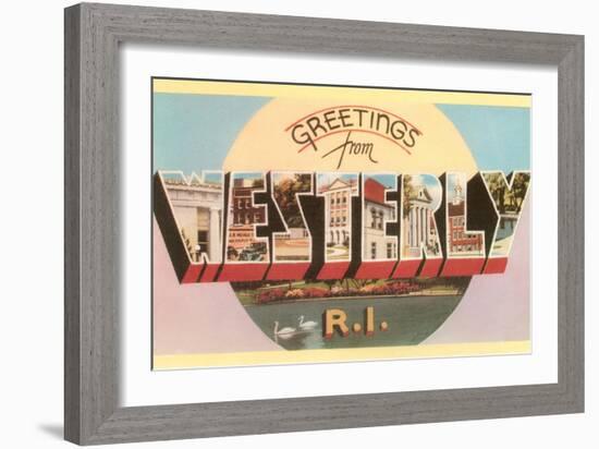 Greetings from Westerly, Rhode Island-null-Framed Art Print