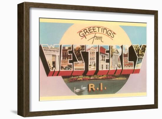 Greetings from Westerly, Rhode Island-null-Framed Art Print