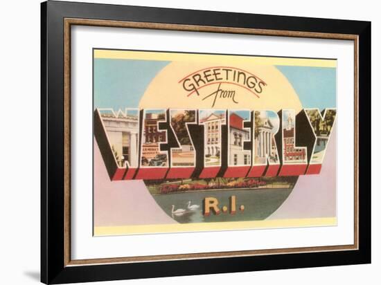 Greetings from Westerly, Rhode Island-null-Framed Art Print