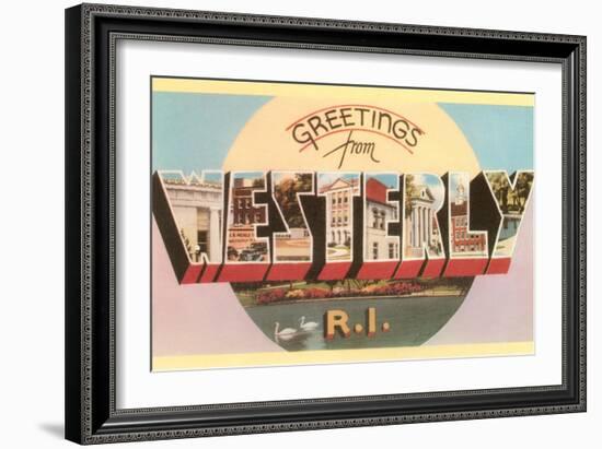 Greetings from Westerly, Rhode Island-null-Framed Art Print