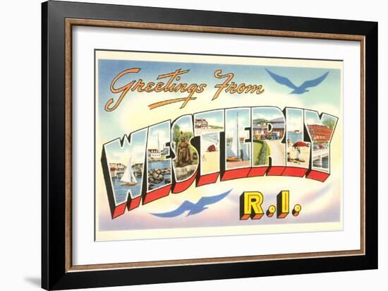 Greetings from Westerly, Rhode Island-null-Framed Art Print