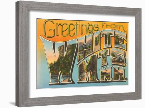 Greetings from White Mountains, New Hampshire-null-Framed Art Print