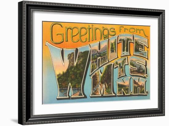 Greetings from White Mountains, New Hampshire-null-Framed Art Print