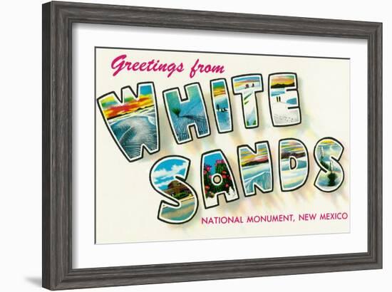 Greetings from White Sands National Monument, New Mexico-Lantern Press-Framed Art Print