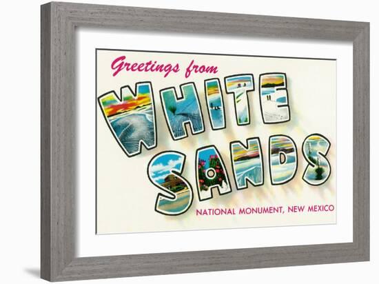 Greetings from White Sands National Monument, New Mexico-Lantern Press-Framed Art Print