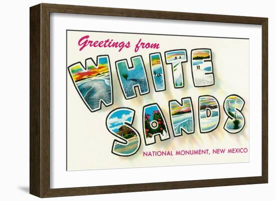 Greetings from White Sands National Monument, New Mexico-Lantern Press-Framed Art Print
