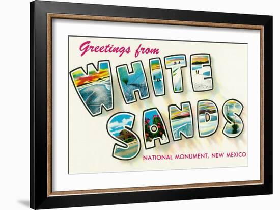 Greetings from White Sands National Monument, New Mexico-Lantern Press-Framed Art Print