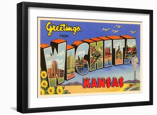 Greetings from Wichita, Kansas-null-Framed Art Print