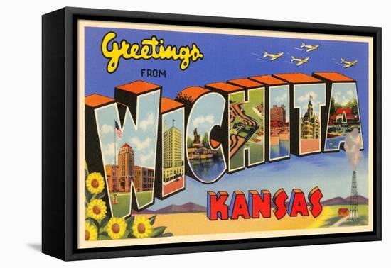 Greetings from Wichita, Kansas-null-Framed Stretched Canvas