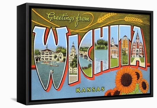 Greetings from Wichita, Kansas-null-Framed Stretched Canvas