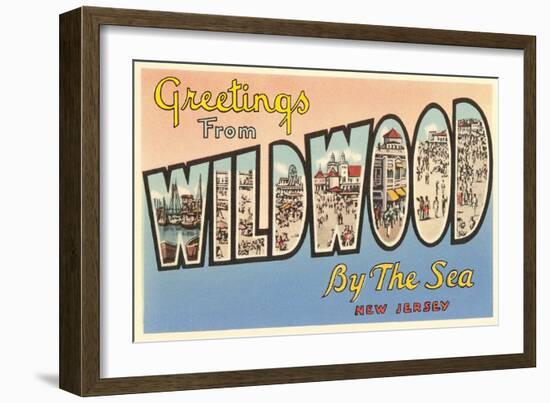 Greetings from Wildwood-by-the-Sea, New Jersey-null-Framed Art Print