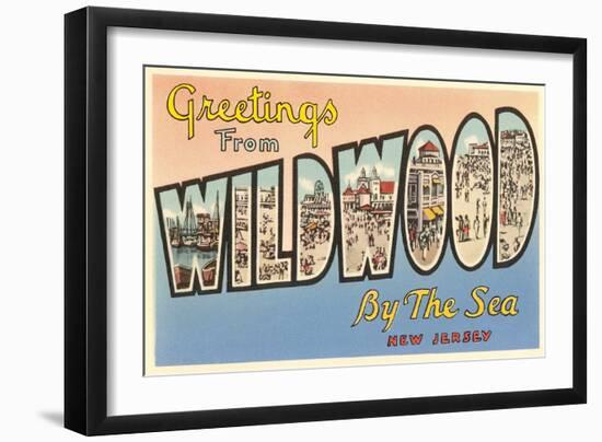 Greetings from Wildwood-by-the-Sea, New Jersey-null-Framed Art Print