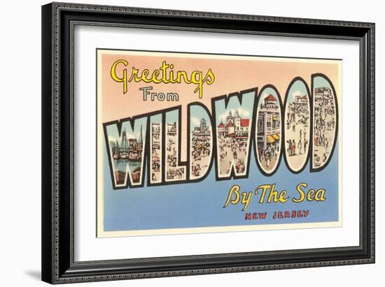 Greetings from Wildwood-by-the-Sea, New Jersey-null-Framed Art Print