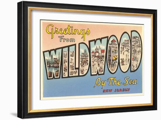 Greetings from Wildwood-by-the-Sea, New Jersey-null-Framed Art Print