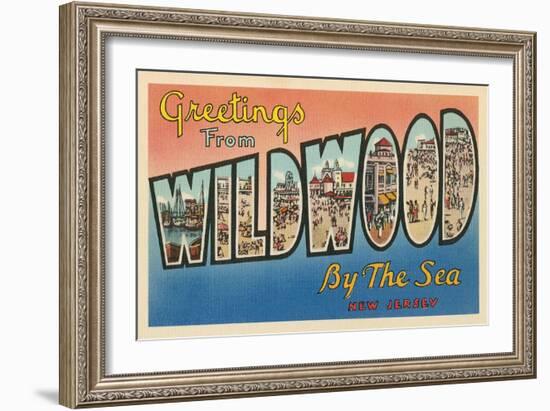 Greetings from Wildwood-By-The-Sea, New Jersey-null-Framed Giclee Print