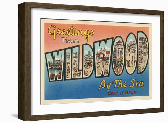 Greetings from Wildwood-By-The-Sea, New Jersey-null-Framed Giclee Print