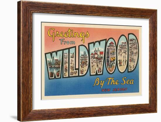 Greetings from Wildwood-By-The-Sea, New Jersey-null-Framed Giclee Print