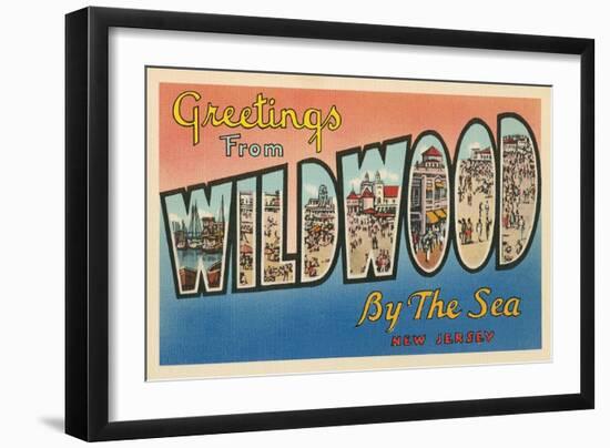 Greetings from Wildwood-By-The-Sea, New Jersey-null-Framed Giclee Print